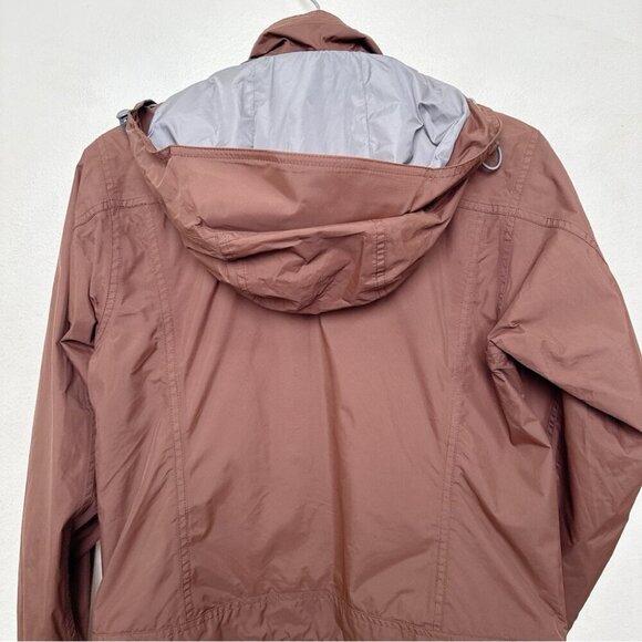 MEC Womens Small Petite Brown Windbreaker Hooded Jacket - Picture 11 of 16